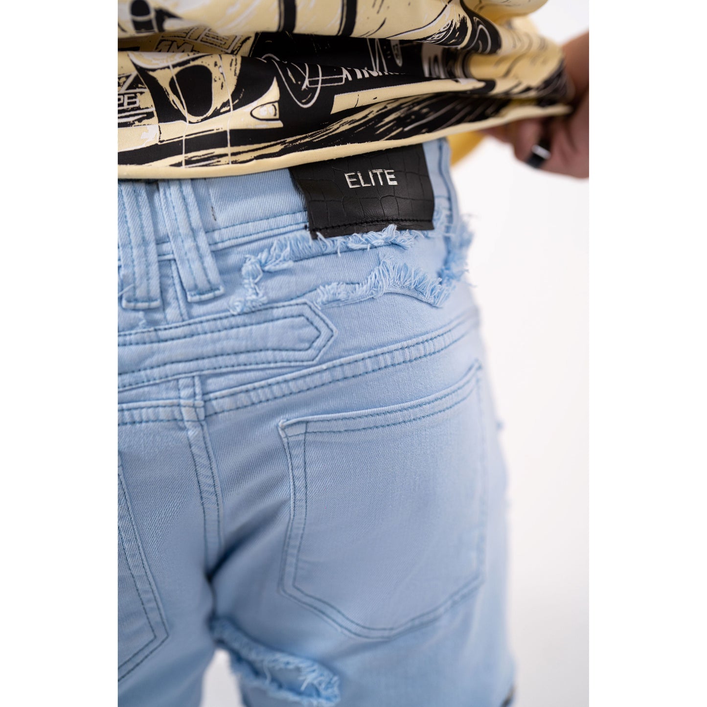 6Zipper Premium Mens Stacked Jeans + Wallet Chain