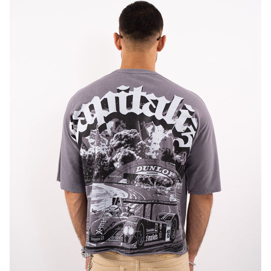 CAPITALIZE Cropped Oversized Washed Premium Mens Tee