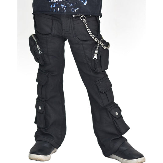 Black Wax Premium Kids Stacked Jeans