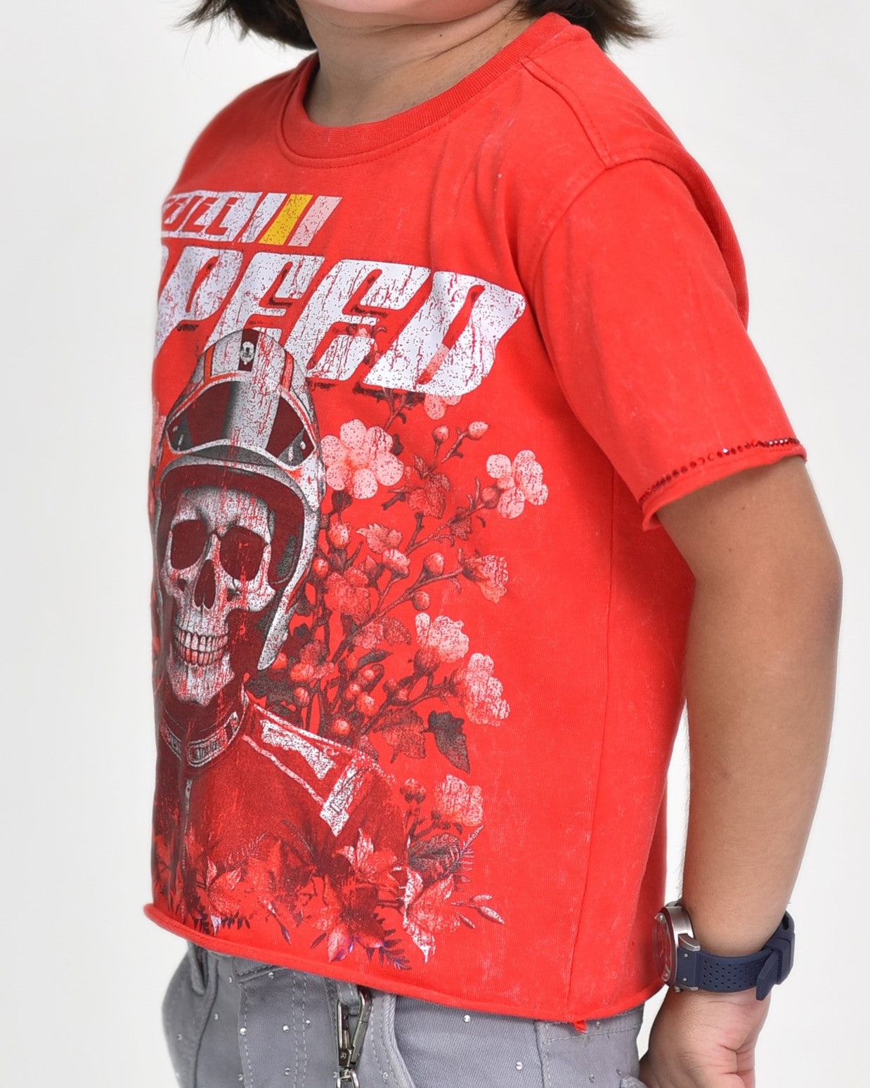 Full Speed Stone Premium Kids Cropped Tee