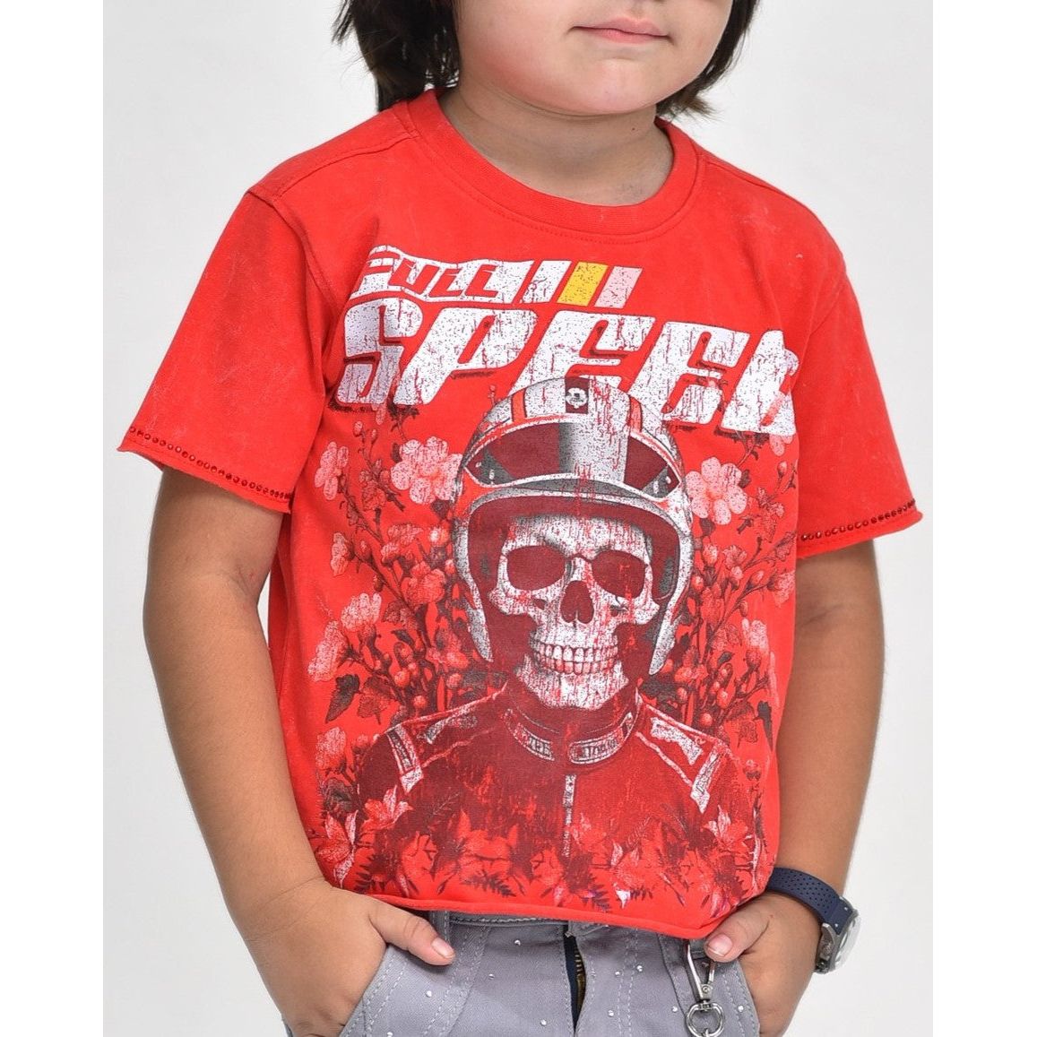 Full Speed Stone Premium Kids Cropped Tee