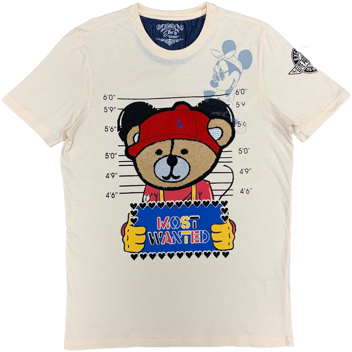 Most Wanted Bear Patch Tee Cream - Elite Premium Denim
