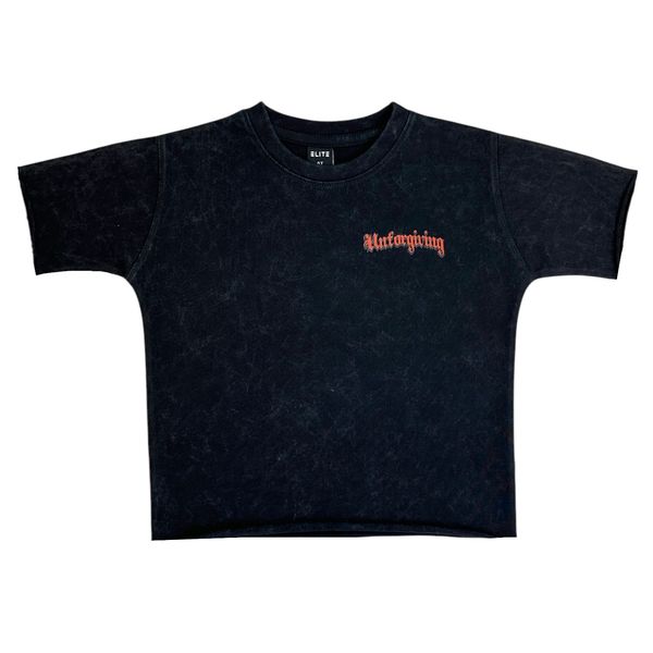 Unforgiving Premium Washed Kids Cropped Tee