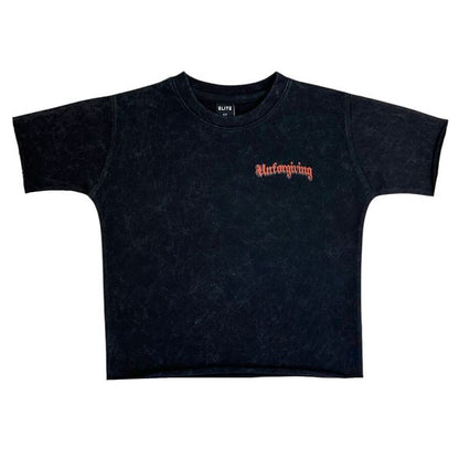 Unforgiving Premium Washed Kids Cropped Tee