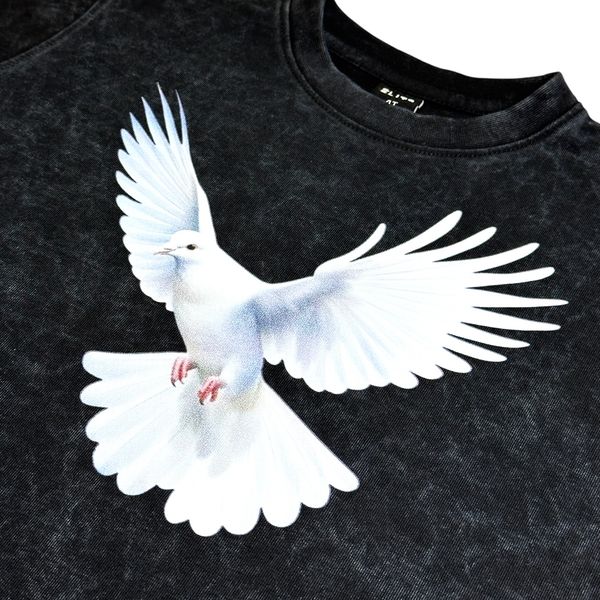 Dove Premium Washed Kids Cropped Tee Sky
