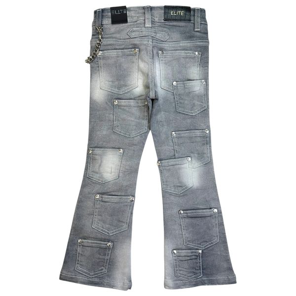 Rivets Premium Kids Stacked Jeans Grey