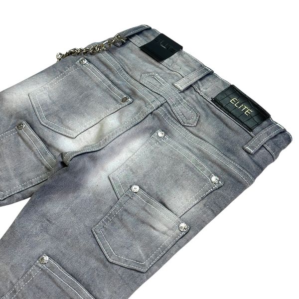 Rivets Premium Kids Stacked Jeans Grey