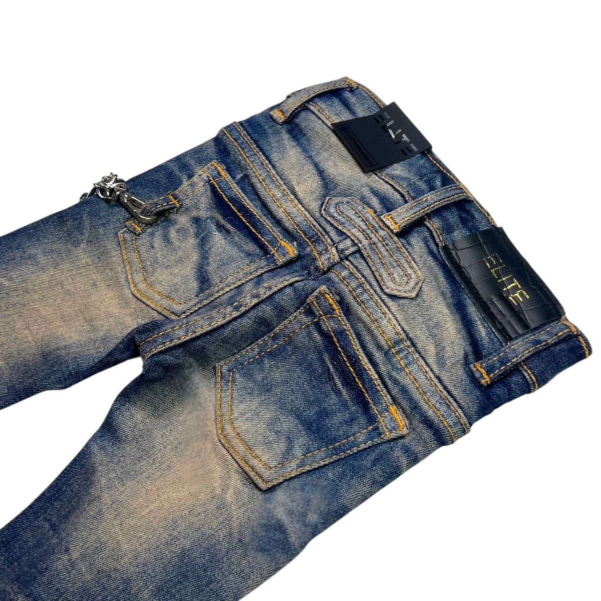 Vintage Stone Line Washed Rhinestones Infant Boys Jeans