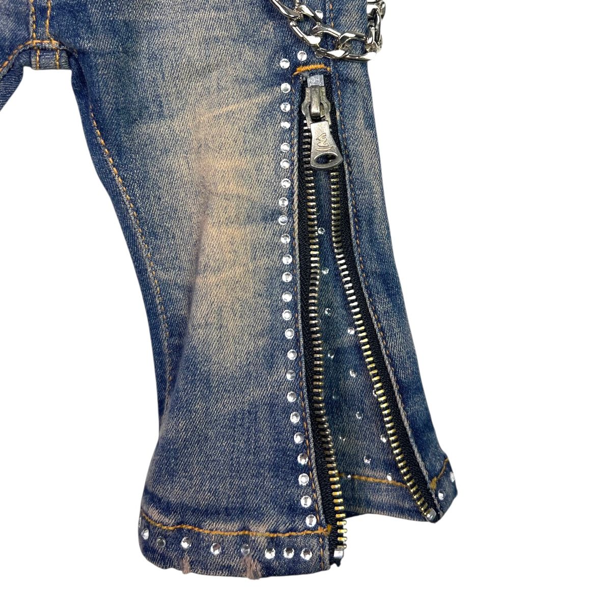 Vintage Stone Line Washed Rhinestones Infant Boys Jeans