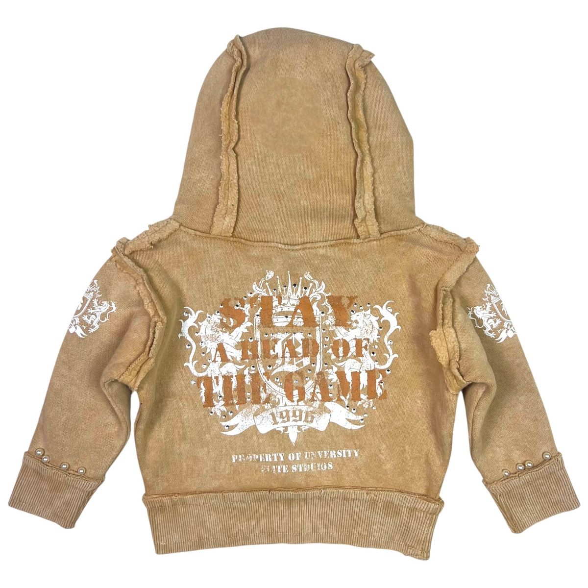 Saints Sand Washed Rhinestones + Pearls Infant Boys Hoodie