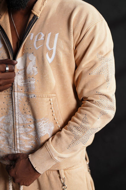 Mercy Sandstorm Skull Rhinestone Premium Mens Fleece Set