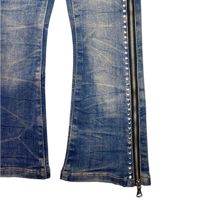 Vintage Secret Stone Zipper Premium Kids Stacked Jeans
