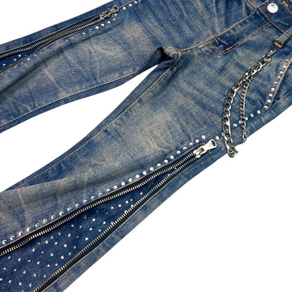 Vintage Secret Stone Zipper Premium Kids Stacked Jeans