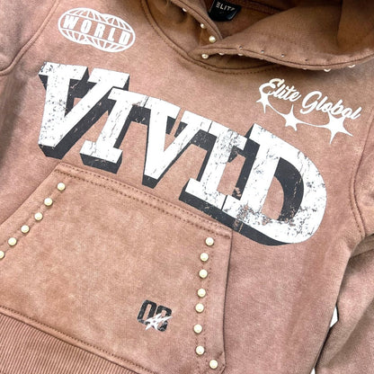 Vivid Mocha Rhinestone Pearls Premium Kids Fleece Set