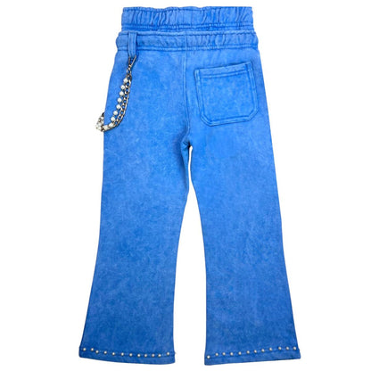 Vivid Blue Rhinestone Pearls Premium Kids Fleece Set