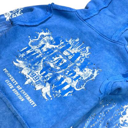 Saints Blue Rhinestones Washed Premium Kids Hoodie
