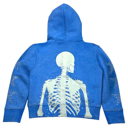 Blue Skull Rhinestone Pearls Premium Kids Fleece Set