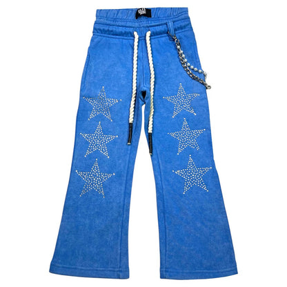 Blue Skull Rhinestone Pearls Premium Kids Fleece Set