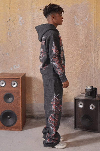 Freedom Fight Premium Fleece Mens Set Black Keffiyeh