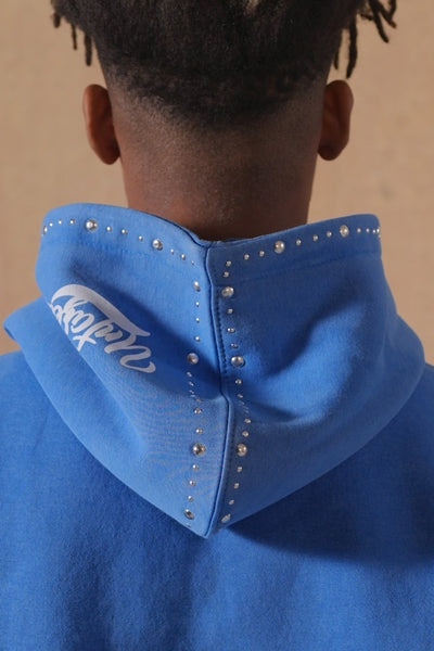 Unfazed Blue Rhinestone Premium Mens Hoodie