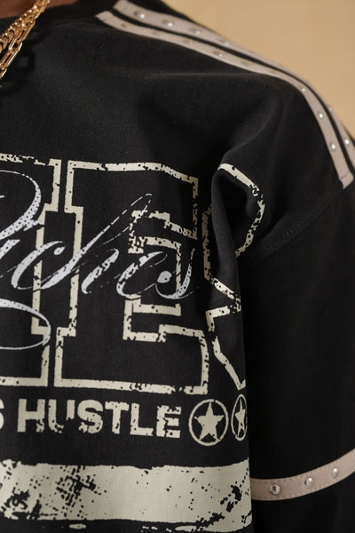 Riches Embellished Thermal Mens Tee Black