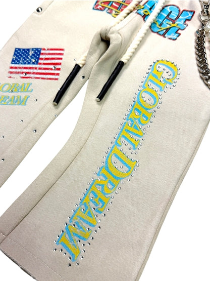Global Dreams Rhinestones Cream Infant Boys Fleece Set