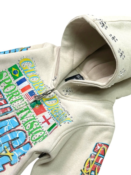 Global Dreams Rhinestones Cream Infant Boys Fleece Set