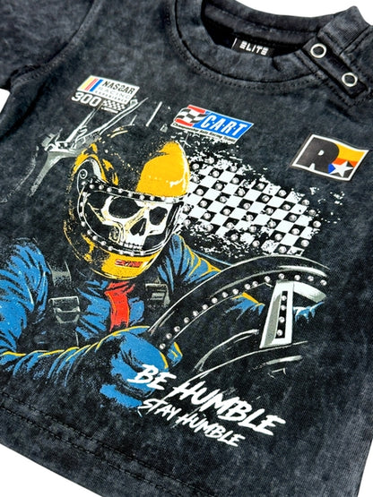 Black Fast Car Embellished Premium Infant Boys Tee
