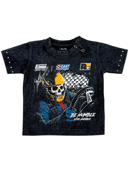 Black Fast Car Embellished Premium Infant Boys Tee