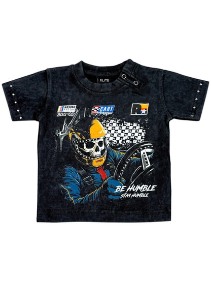 Black Fast Car Embellished Premium Infant Boys Tee