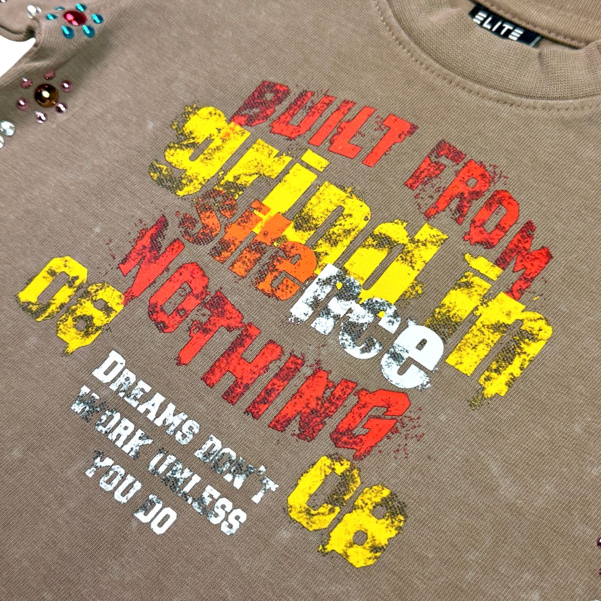 Built From Nothing Infants Tee Brown