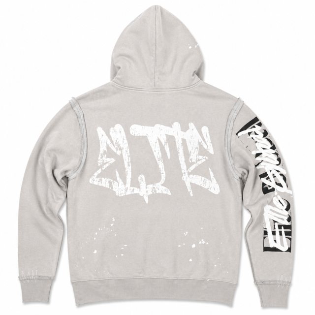 Double Layer Royal Grey Premium Mens Zip Up Hoodie