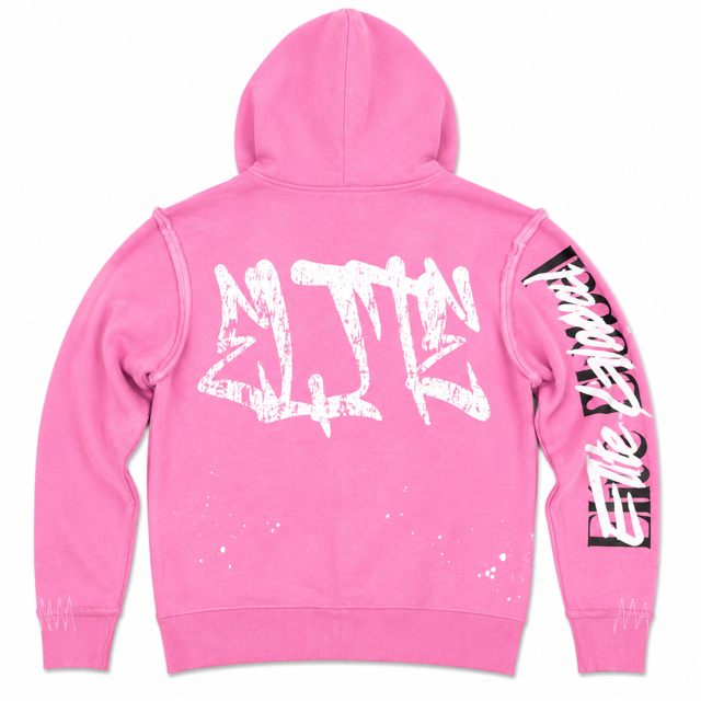 Double Layer Royal Pink Premium Mens Zip Up Hoodie