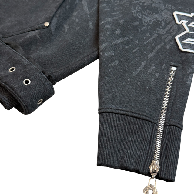 All Details Belted Black Premium Mens Zip Up Hoodie