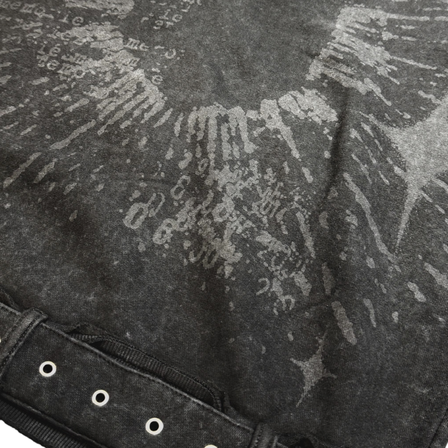 All Details Belted Black Premium Mens Zip Up Hoodie