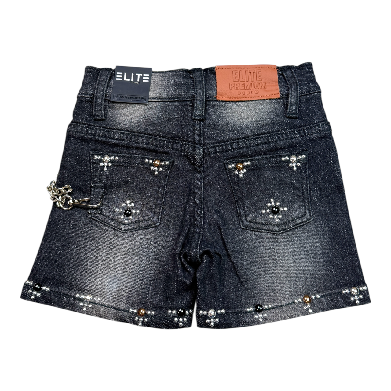 Faded Black Premium Embellished Infant Boys Shorts