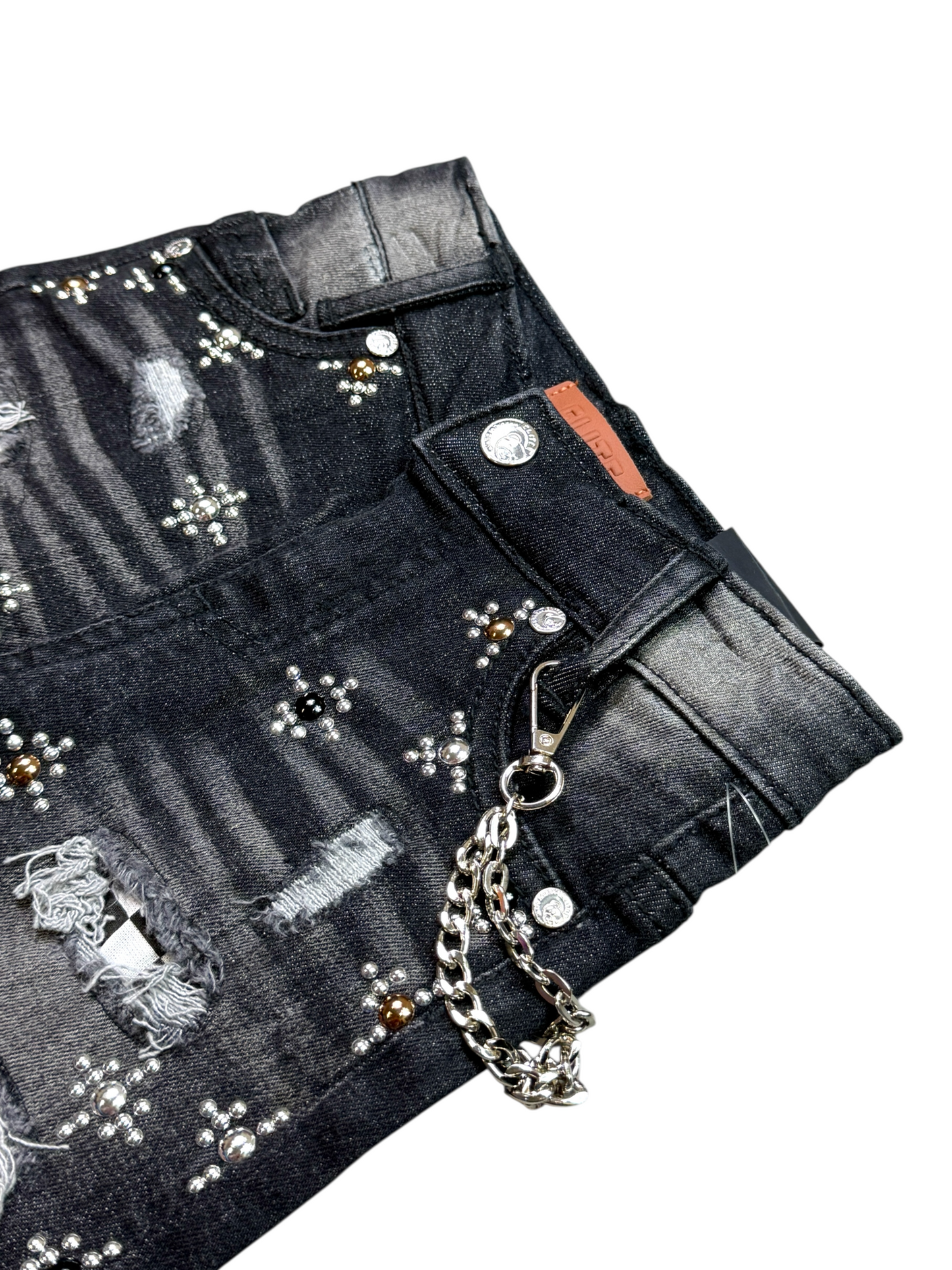 Faded Black Premium Embellished Infant Boys Shorts