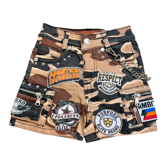 Patch Brown Camo Premium Embellished Infant Boys Shorts