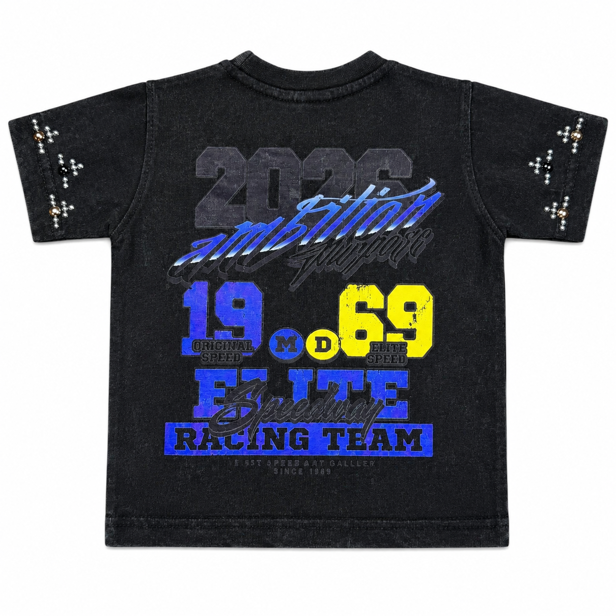 Motor Cross Premium Embellished Infants Tee Black