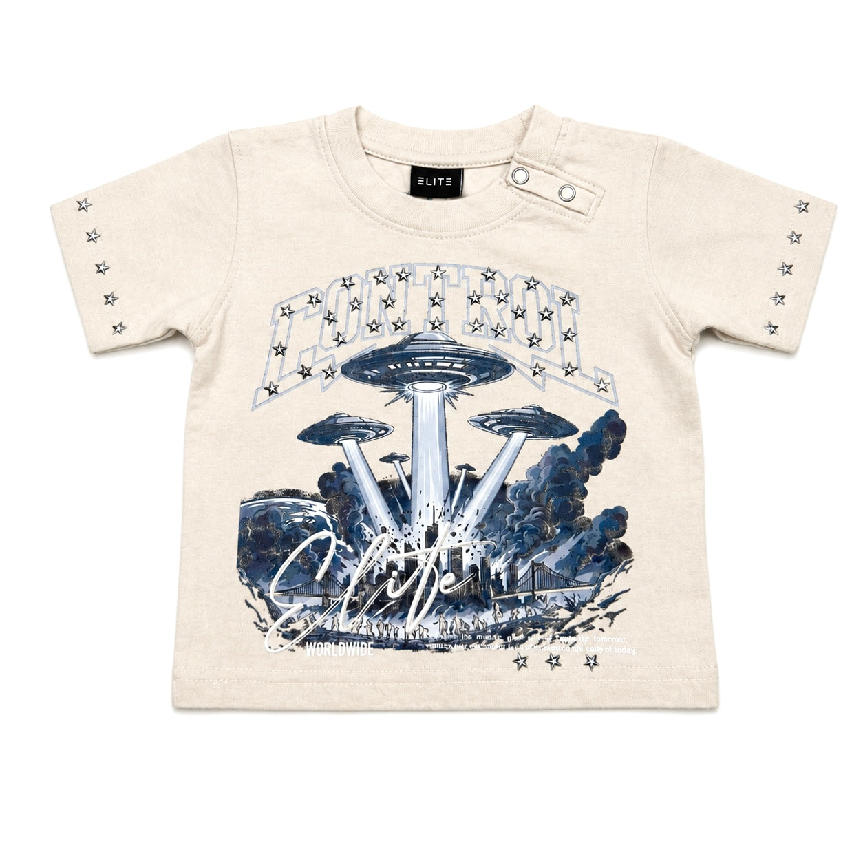 Control Premium Embellished Infants Tee Cream