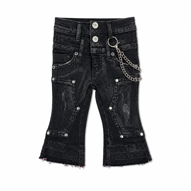 Double Waist Black Fade Infant Boys Jeans