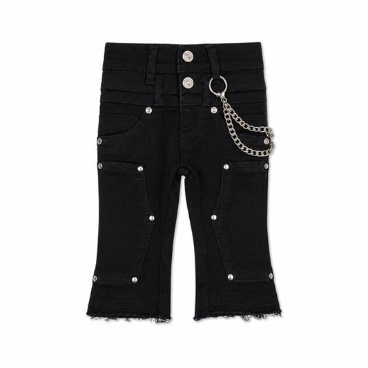 Double Waist Black Infant Boys Jeans