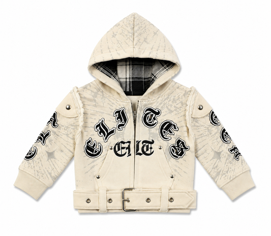 All Details Belted Infants Hoodie Cream