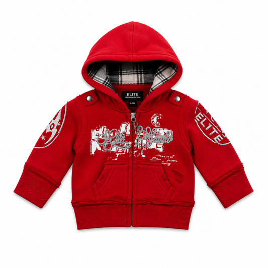 Embroidered Infants Hoodie Red