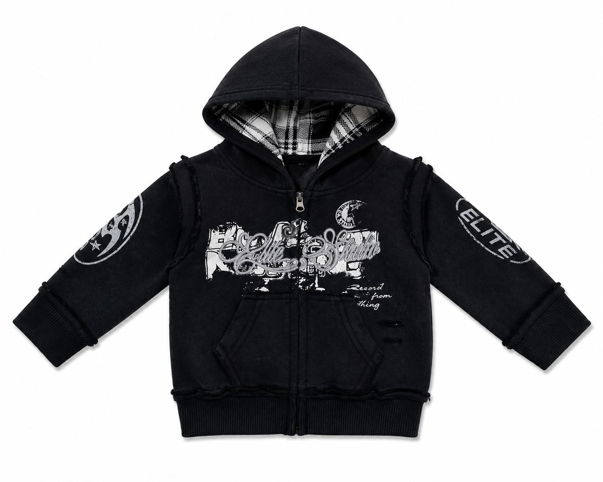 Embroidered Infants Hoodie Black