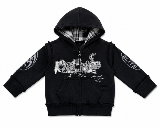 Embroidered Infants Hoodie Black