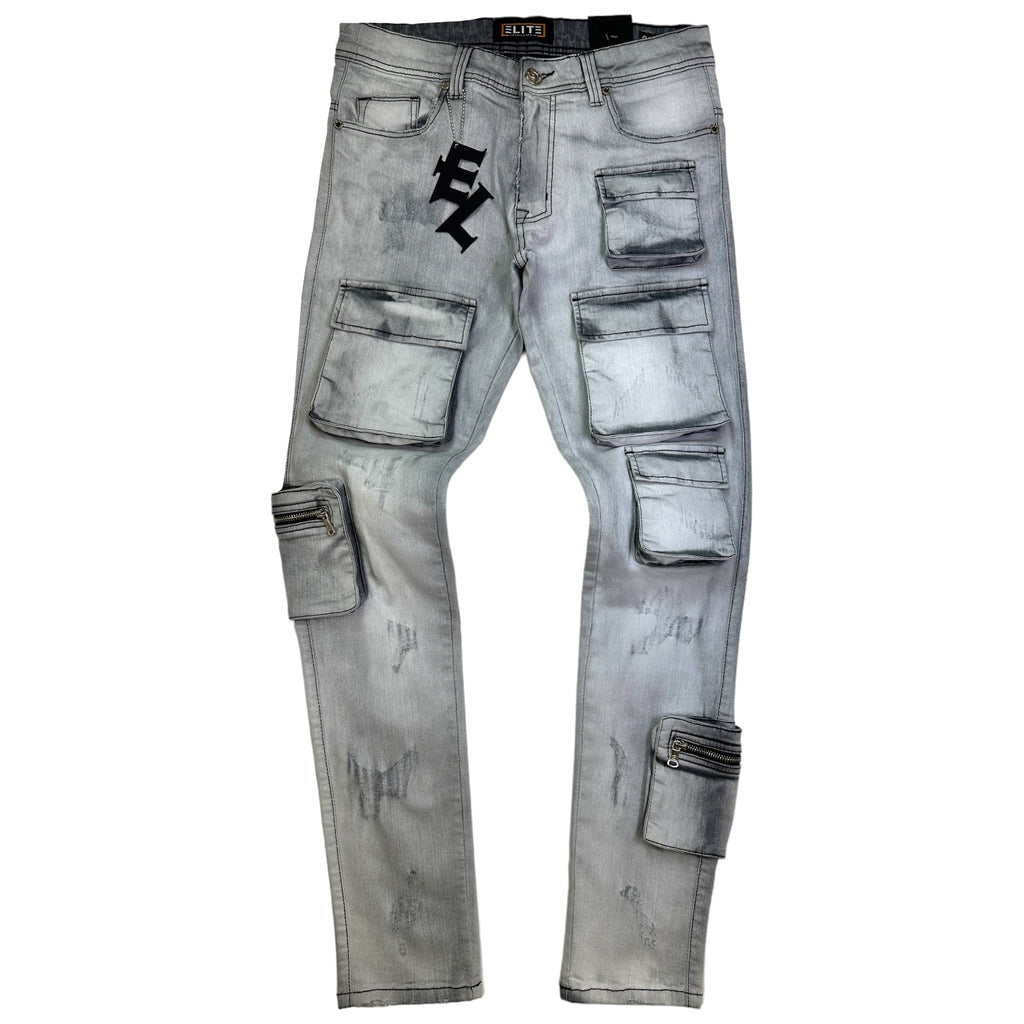 Grey Cargo Premium Men's Skinny Jeans