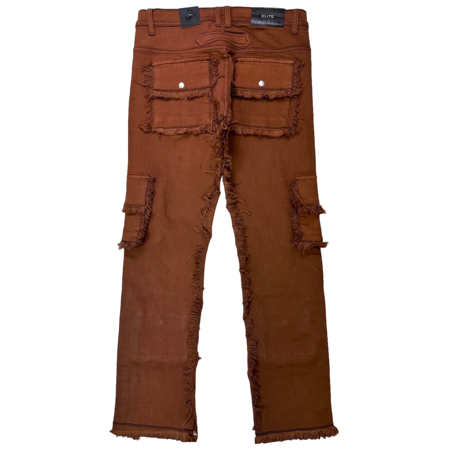 Mocha Cargo Premium Men's Straight Jeans