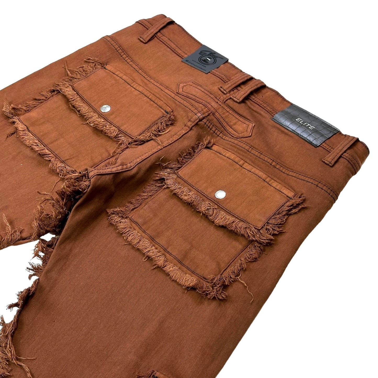 Mocha Cargo Premium Men's Straight Jeans