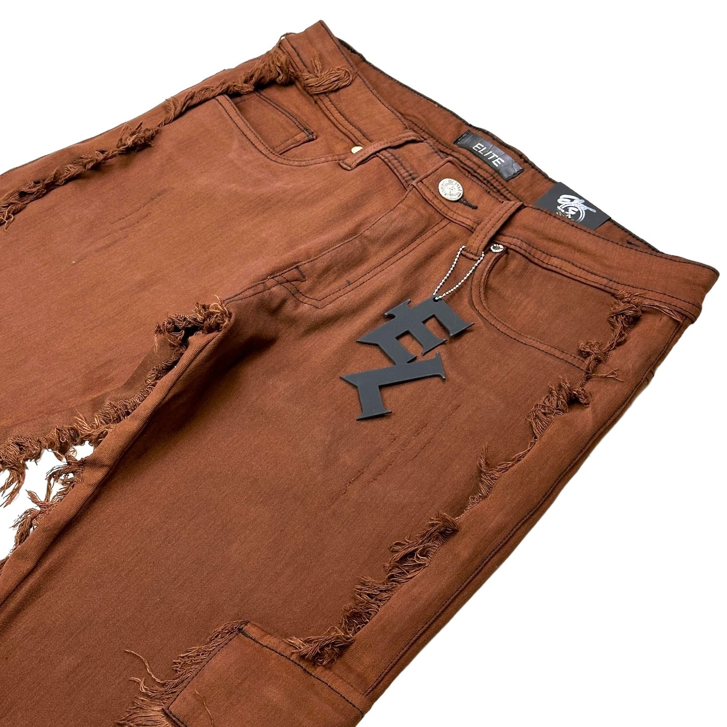 Mocha Cargo Premium Men's Straight Jeans